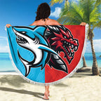 Custom Sharks-Dragons Rugby Beach Blanket With Sporty Style