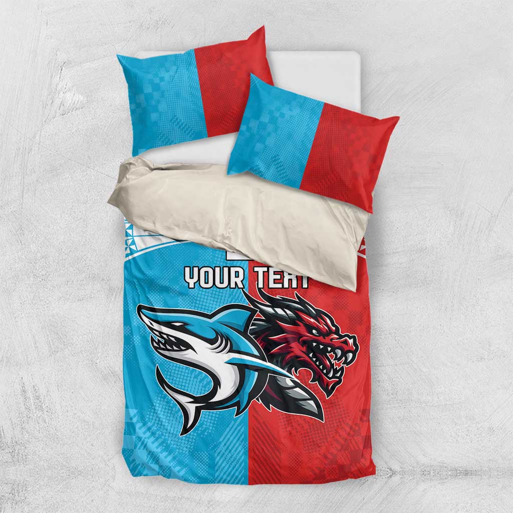 Custom Sharks-Dragons Rugby Bedding Set With Sporty Style