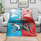 Custom Sharks-Dragons Rugby Blanket With Sporty Style