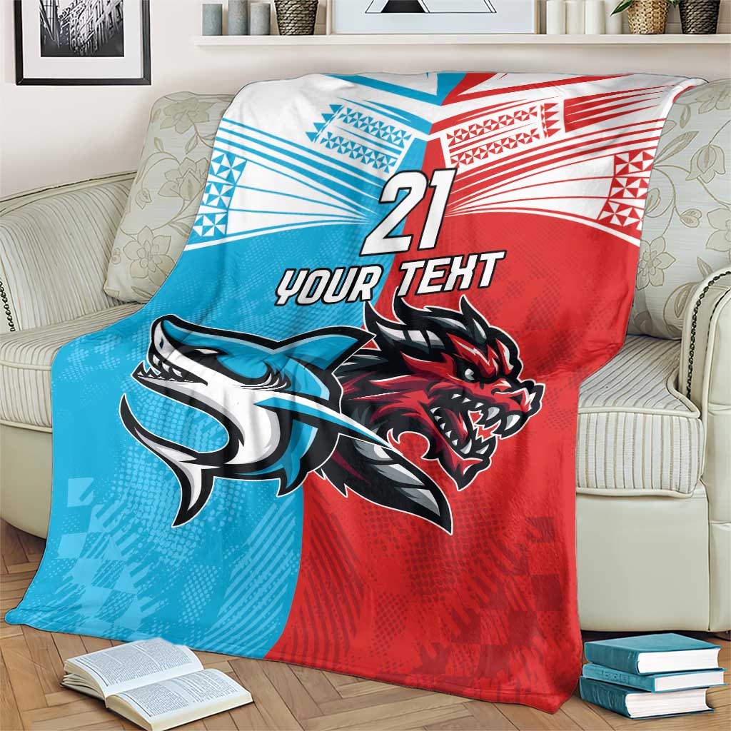 Custom Sharks-Dragons Rugby Blanket With Sporty Style