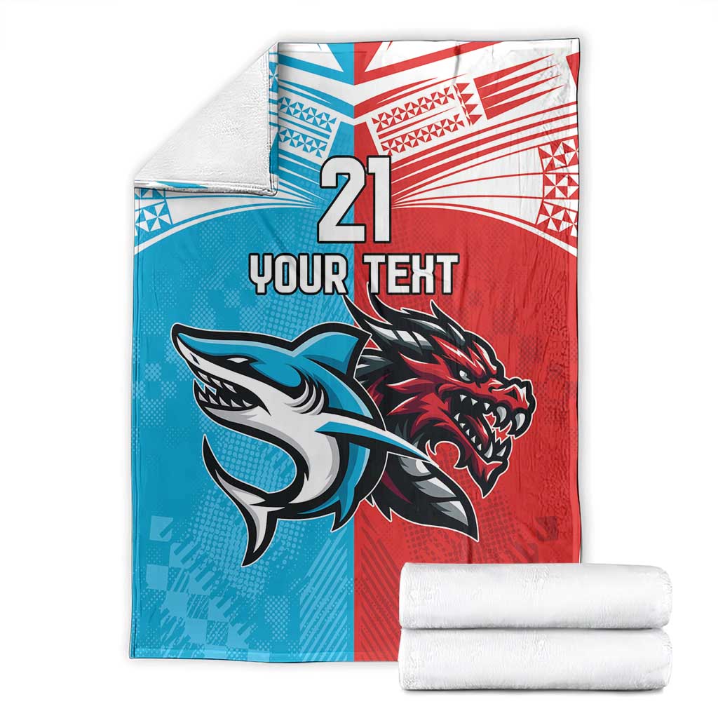 Custom Sharks-Dragons Rugby Blanket With Sporty Style