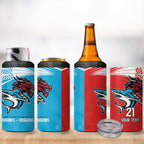 Custom Sharks-Dragons Rugby 4 in 1 Can Cooler Tumbler With Sporty Style