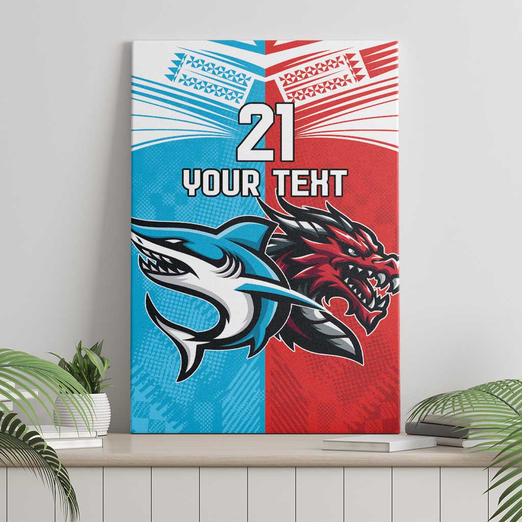 Custom Sharks-Dragons Rugby Canvas Wall Art With Sporty Style