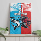 Custom Sharks-Dragons Rugby Canvas Wall Art With Sporty Style