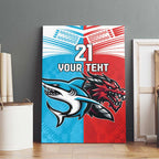 Custom Sharks-Dragons Rugby Canvas Wall Art With Sporty Style