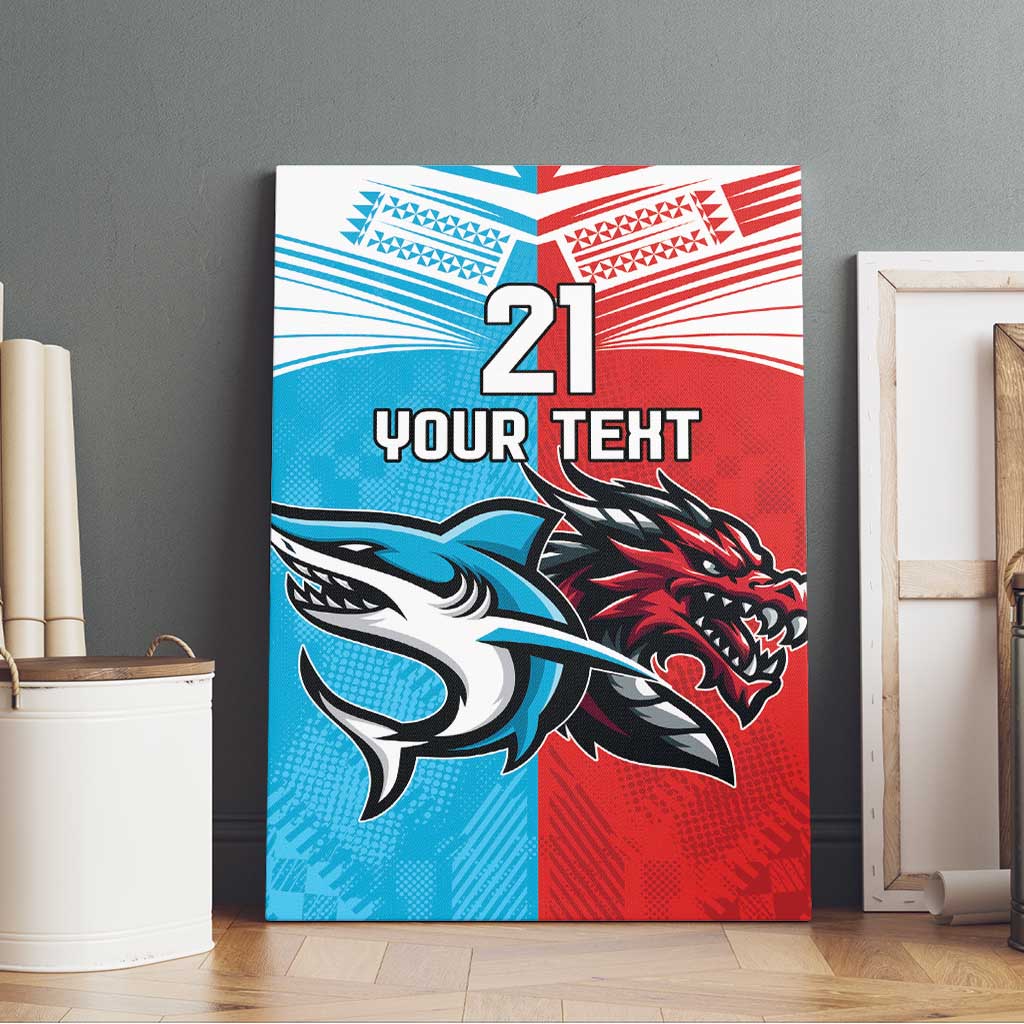 Custom Sharks-Dragons Rugby Canvas Wall Art With Sporty Style