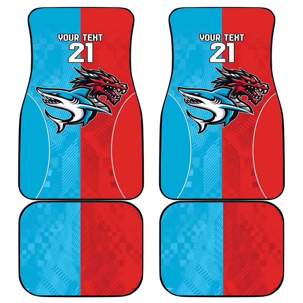 Custom Sharks-Dragons Rugby Car Mats With Sporty Style