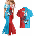 Custom Sharks-Dragons Rugby Couples Matching Mermaid Dress and Hawaiian Shirt With Sporty Style