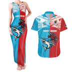 Custom Sharks-Dragons Rugby Couples Matching Tank Maxi Dress and Hawaiian Shirt With Sporty Style