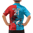 Custom Sharks-Dragons Rugby Family Matching Mermaid Dress and Hawaiian Shirt With Sporty Style