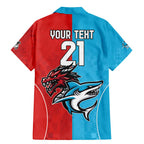 Custom Sharks-Dragons Rugby Family Matching Mermaid Dress and Hawaiian Shirt With Sporty Style