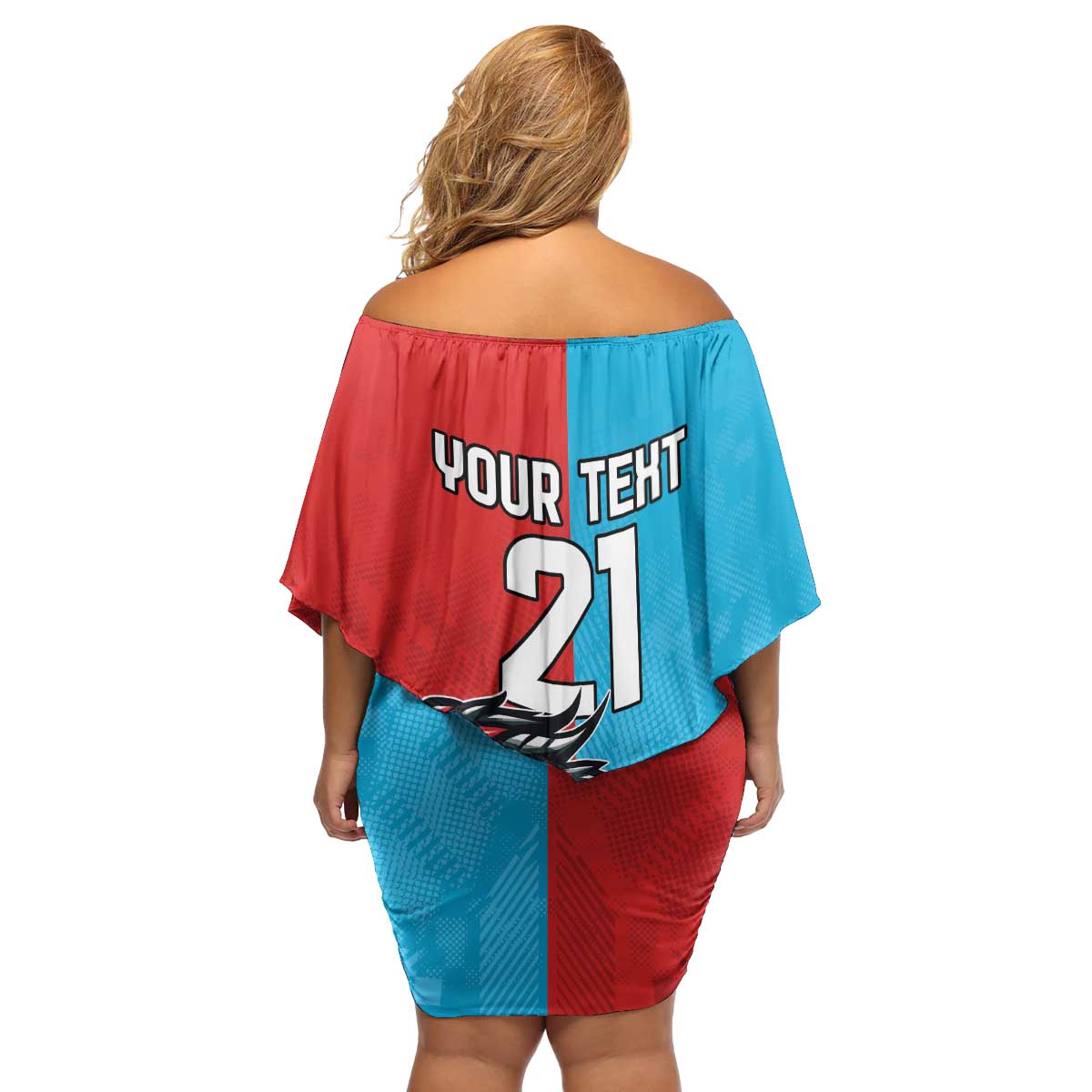 Custom Sharks-Dragons Rugby Family Matching Off Shoulder Short Dress and Hawaiian Shirt With Sporty Style