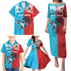 Custom Sharks-Dragons Rugby Family Matching Puletasi and Hawaiian Shirt With Sporty Style