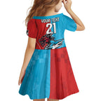 Custom Sharks-Dragons Rugby Family Matching Short Sleeve Bodycon Dress and Hawaiian Shirt With Sporty Style