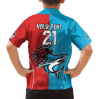 Custom Sharks-Dragons Rugby Family Matching Summer Maxi Dress and Hawaiian Shirt With Sporty Style
