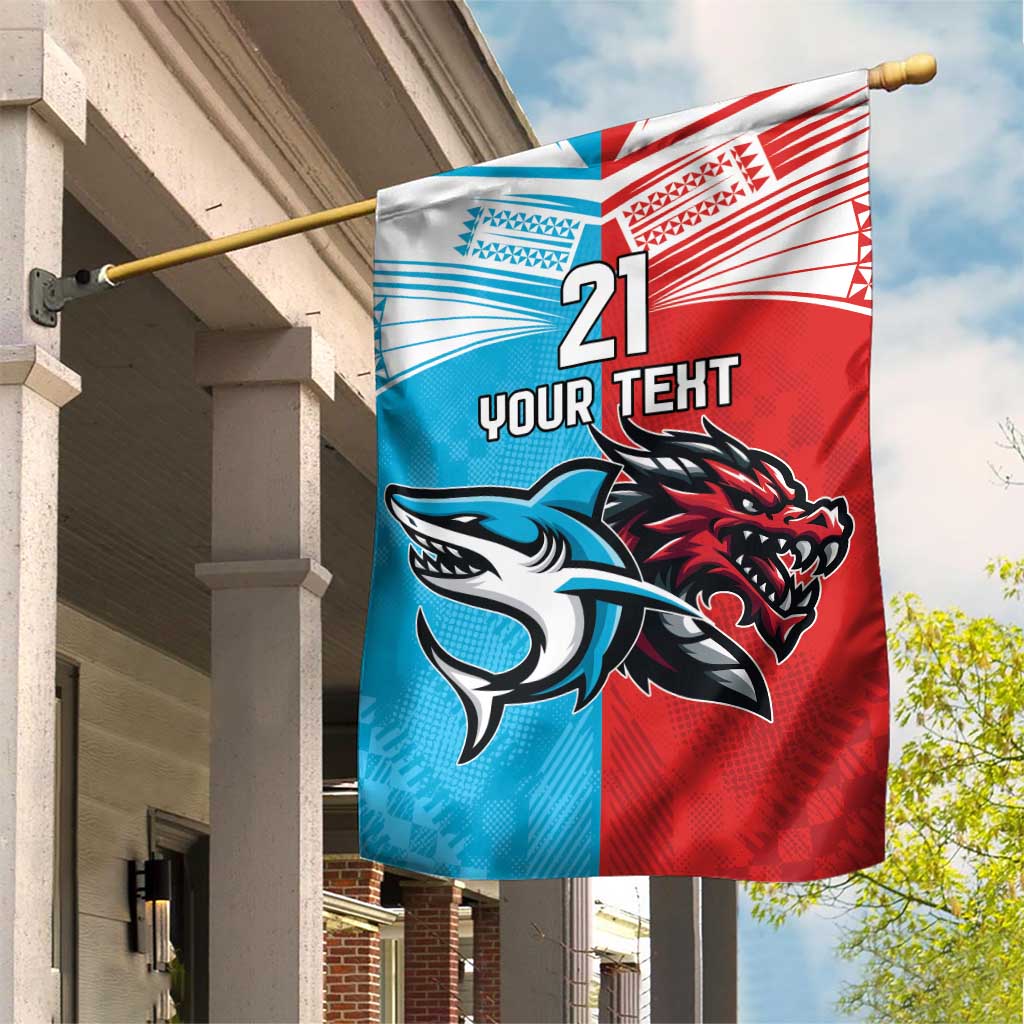 Custom Sharks-Dragons Rugby Garden Flag With Sporty Style