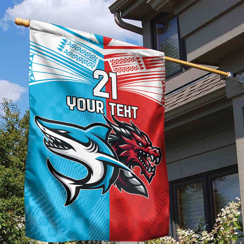 Custom Sharks-Dragons Rugby Garden Flag With Sporty Style