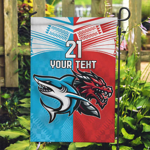 Custom Sharks-Dragons Rugby Garden Flag With Sporty Style