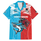 Custom Sharks-Dragons Rugby Hawaiian Shirt With Sporty Style