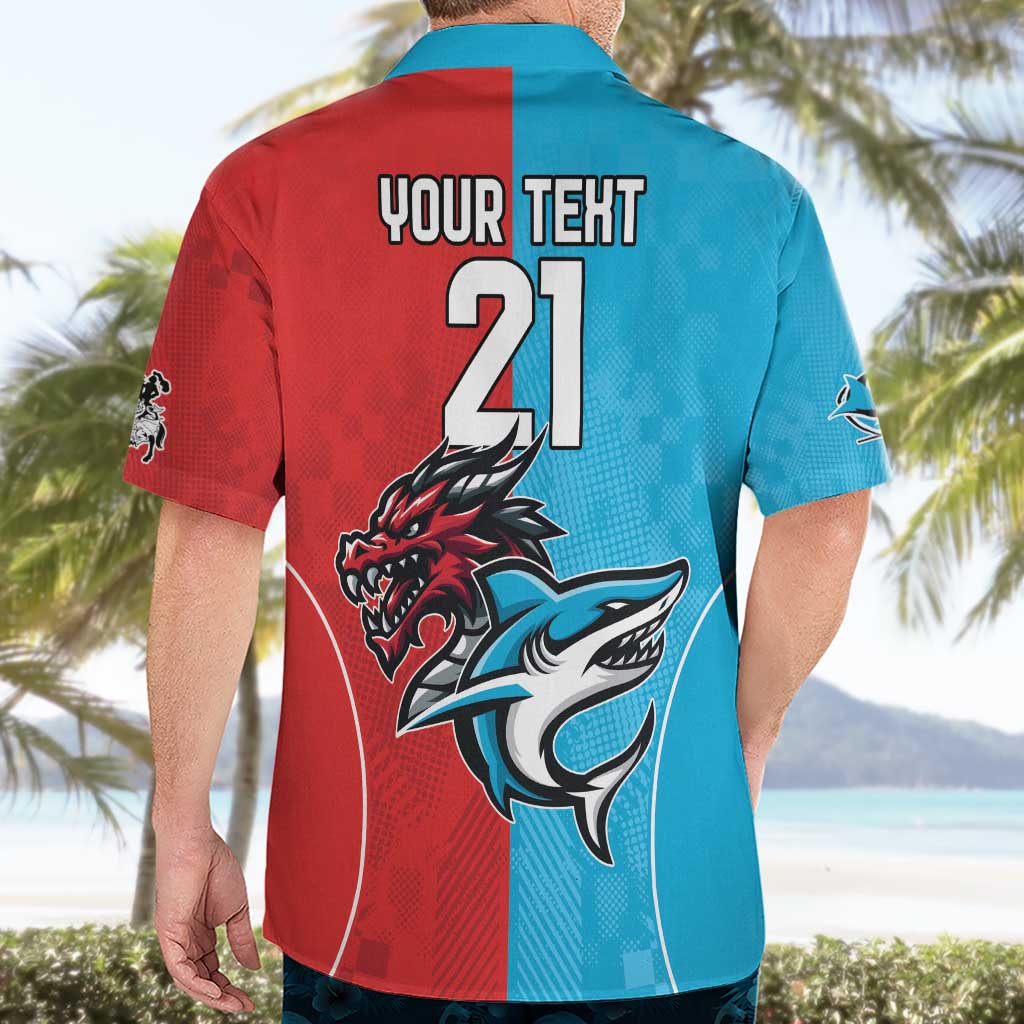 Custom Sharks-Dragons Rugby Hawaiian Shirt With Sporty Style
