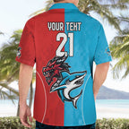Custom Sharks-Dragons Rugby Hawaiian Shirt With Sporty Style