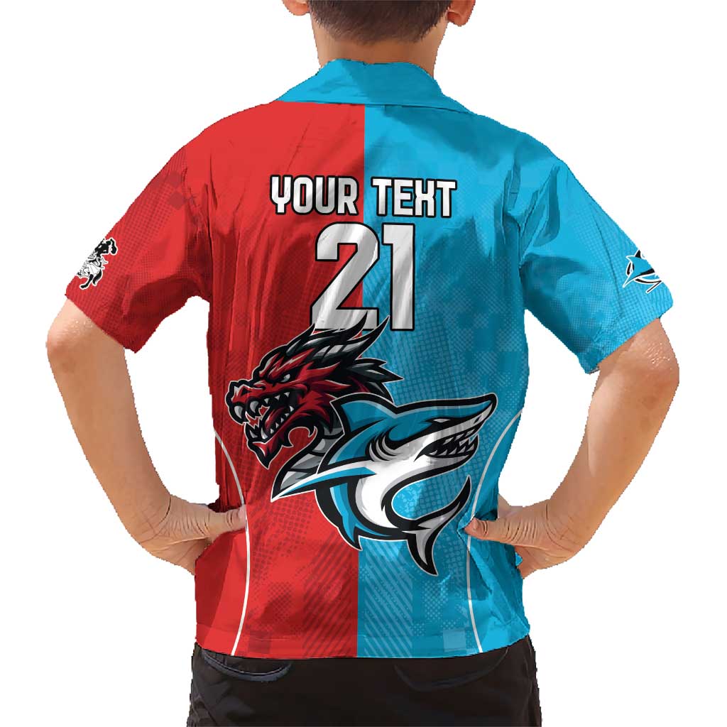 Custom Sharks-Dragons Rugby Hawaiian Shirt With Sporty Style