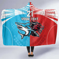 Custom Sharks-Dragons Rugby Hooded Blanket With Sporty Style
