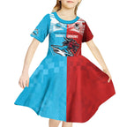 Custom Sharks-Dragons Rugby Kid Short Sleeve Dress With Sporty Style