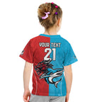 Custom Sharks-Dragons Rugby Kid T Shirt With Sporty Style