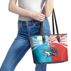 Custom Sharks-Dragons Rugby Leather Tote Bag With Sporty Style