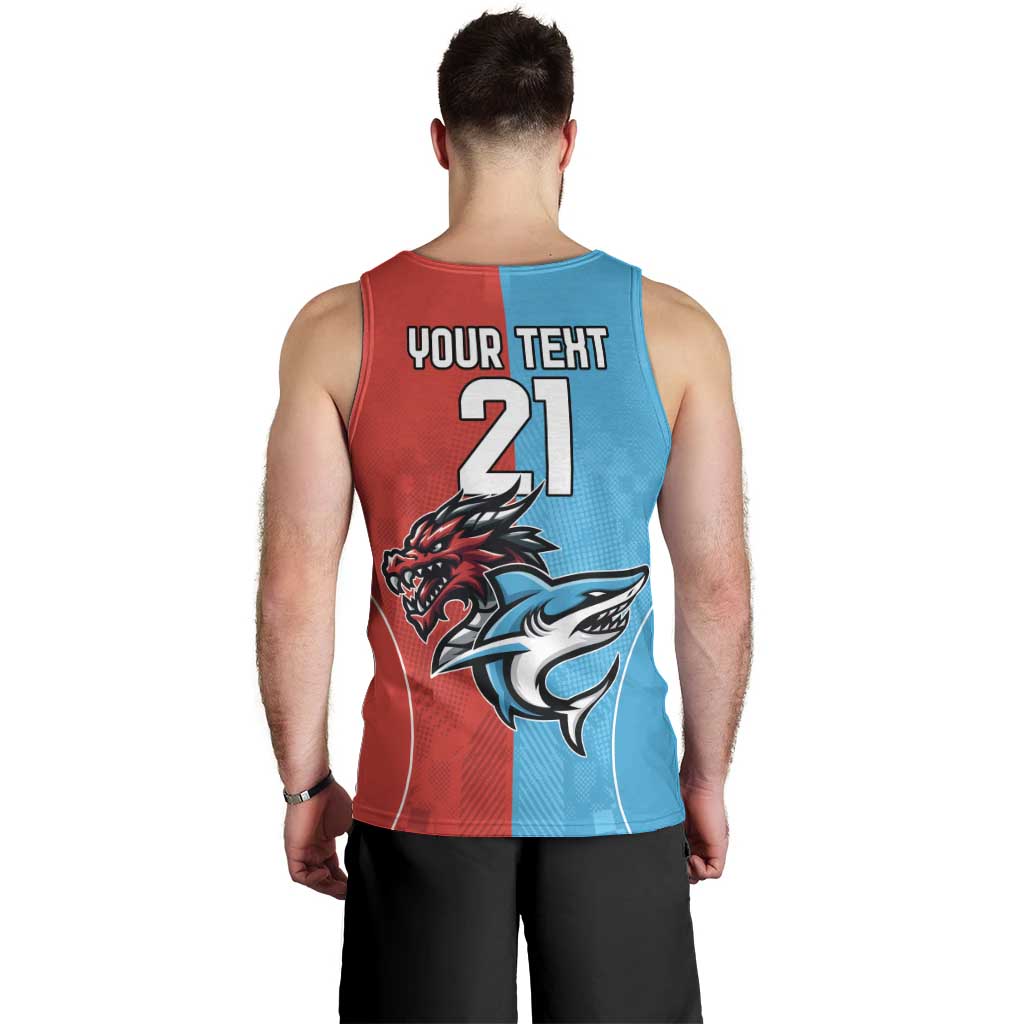 Custom Sharks-Dragons Rugby Men Tank Top With Sporty Style