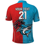 Custom Sharks-Dragons Rugby Polo Shirt With Sporty Style