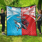 Custom Sharks-Dragons Rugby Quilt With Sporty Style