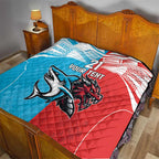 Custom Sharks-Dragons Rugby Quilt With Sporty Style