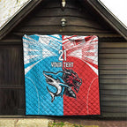 Custom Sharks-Dragons Rugby Quilt With Sporty Style