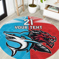 Custom Sharks-Dragons Rugby Round Carpet With Sporty Style