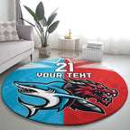 Custom Sharks-Dragons Rugby Round Carpet With Sporty Style