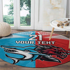 Custom Sharks-Dragons Rugby Round Carpet With Sporty Style