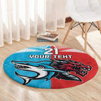 Custom Sharks-Dragons Rugby Round Carpet With Sporty Style