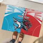 Custom Sharks-Dragons Rugby Rubber Doormat With Sporty Style