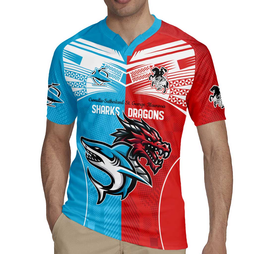 Custom Sharks-Dragons Rugby Rugby Jersey With Sporty Style