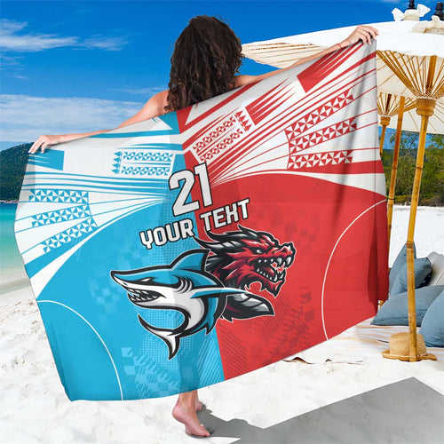 Custom Sharks-Dragons Rugby Sarong With Sporty Style