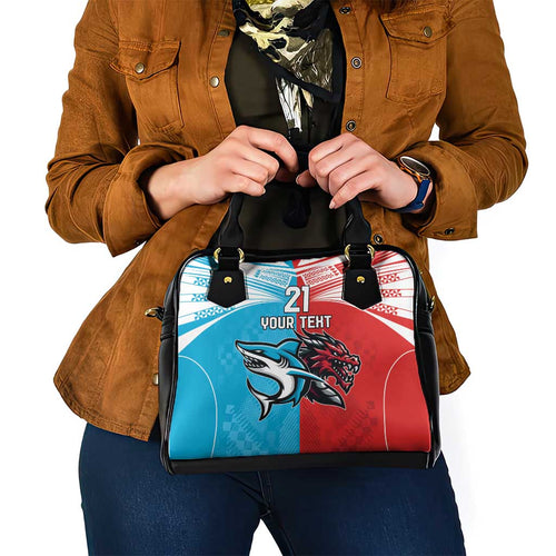 Custom Sharks-Dragons Rugby Shoulder Handbag With Sporty Style