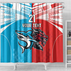 Custom Sharks-Dragons Rugby Shower Curtain With Sporty Style
