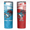 Custom Sharks-Dragons Rugby Skinny Tumbler With Sporty Style