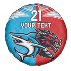 Custom Sharks-Dragons Rugby Spare Tire Cover With Sporty Style