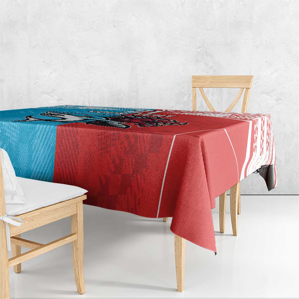 Custom Sharks-Dragons Rugby Tablecloth With Sporty Style