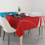 Custom Sharks-Dragons Rugby Tablecloth With Sporty Style