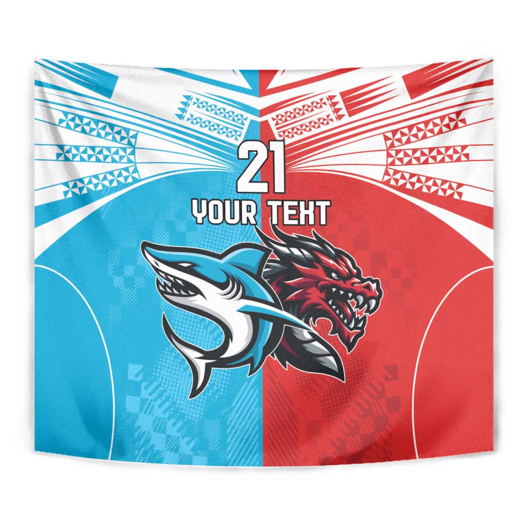 Custom Sharks-Dragons Rugby Tapestry With Sporty Style