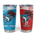 Custom Sharks-Dragons Rugby Tumbler Cup With Sporty Style